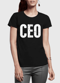 Half Sleeves Women T-shirt With CEO Branding