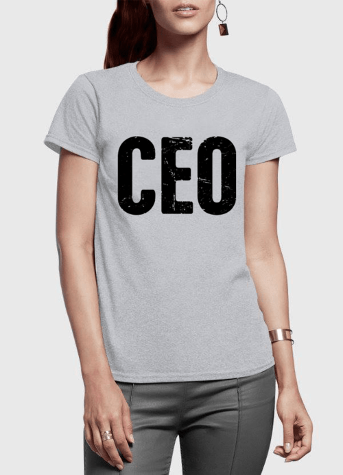 Half Sleeves Women T-shirt With CEO Branding