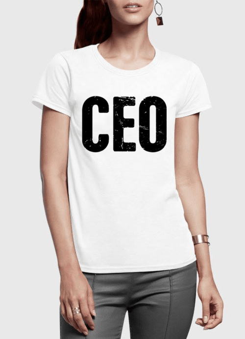 Half Sleeves Women T-shirt With CEO Branding