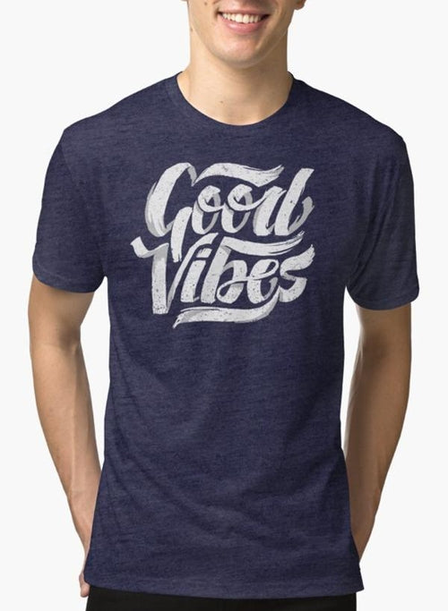 T Shirt for Men with amazing Good Vibes logo